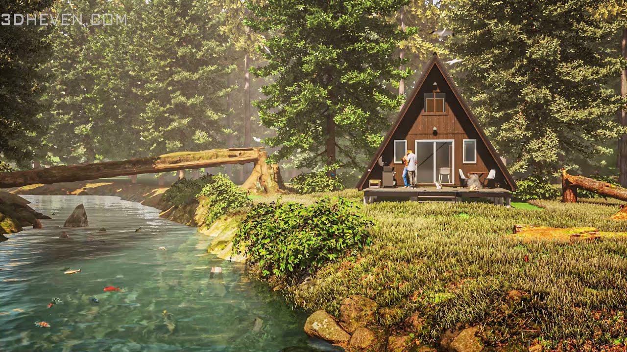 'Video thumbnail for Cabin In The Wood Twinmotion 2021 | Fantasy House Twinmotion | Ammar Khan'